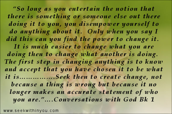 Create the change you wish to see in the world